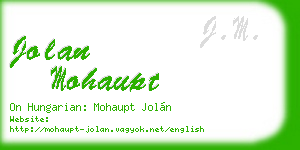 jolan mohaupt business card